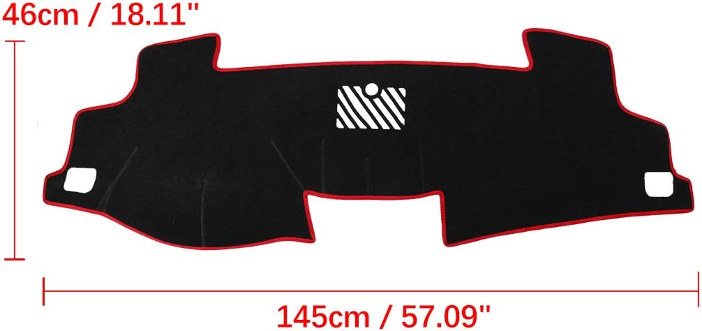 X AUTOHAUX Car Dashboard Cover Nonslip Black Red Sun Pad for Toyota Camry 2012-2017 2.5L