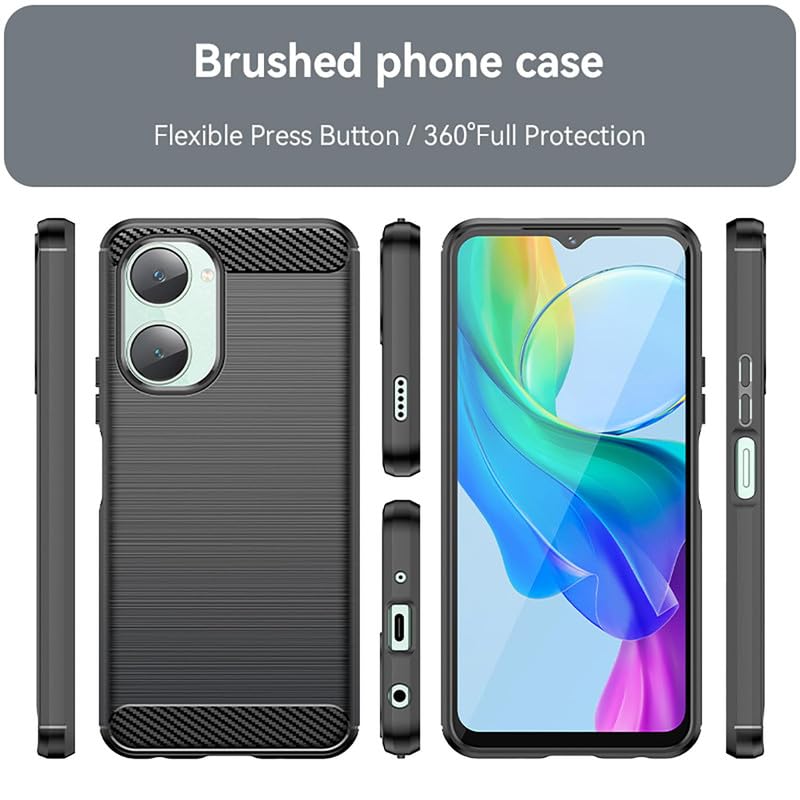 Image of Basic Case for iQOO Z9 Lite, Vivo T3 Lite 5G, Vivo Y18, Y18e, Y03, Y28s, Y37 (Carbon Fibre Black)