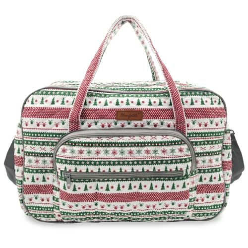 Image of Yarn Storage Organizer, Knitting Crossbody Bag, Large Crochet Tote Bag Yarn Holder Case for Carrying Projects, Knitting Needles, Crochet Hooks and Other Accessories (Christmas Festive)