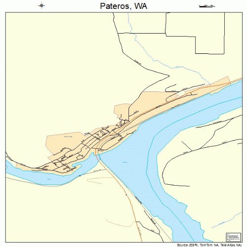 Large Street & Road Map of Pateros, Washington WA Printed poster size