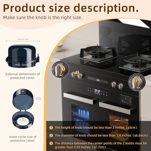 2025 Upgraded Gas Stove Knob Covers Locks for Child and Kids Safety, Universal Size Gas Stove Knob Cover with 3M Adhesive, Baby Proof Prevent Accidental -4 Pack - Image 3