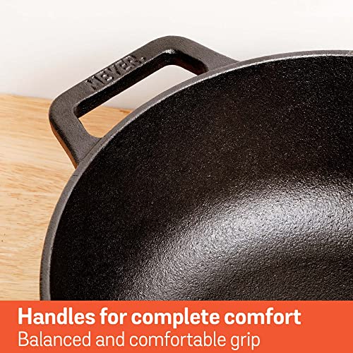 Meyer - Pre-Seasoned Cast Iron Sauteuse with Lid, Induction Cooktop Compatible (5.2L/5.5qt, 24cm/9.4in) - Made in Canada by Meyer - Image 2