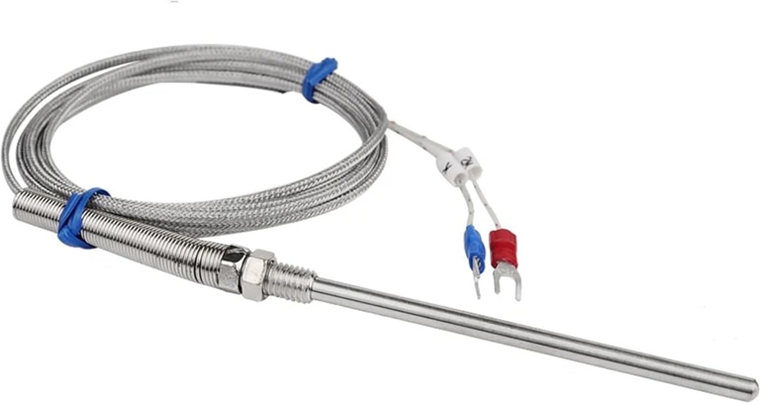 20cm Stainless Steel Probe Tube Temperature Sensor Thermocouple K Type with Wire Cable 1Pcs(Cable Length 3.0m)