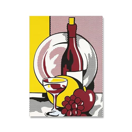 QSDTGHUIKP Roy Lichtenstein Póster de naturaleza muerta Roy Lichtenstein Pop Lienzo Arte de pared Roy Lichtenstein Impresiones y pintura para decoración del hogar Cuadro 40x55cm Sin marco