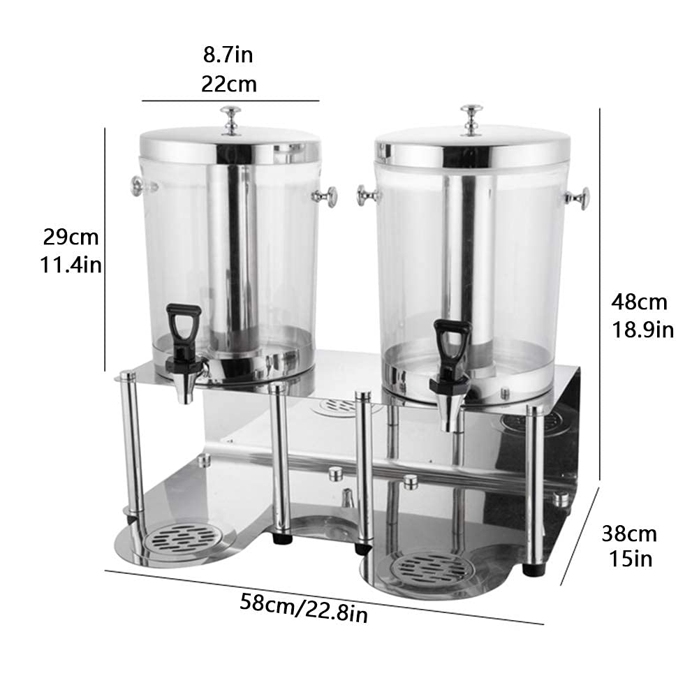 Dispenser Per Bevande In Acciaio Inossidabile Con Contenitore Per Serbatoi, Dispenser Per Succhi Di Bevande Calde E Fredde Da 8/16 Litri Con Rubinetto Senza Perdite E Vassoio Di Scarico-16L