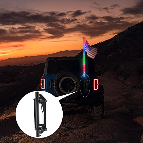 G Tailgate Hinge Flag Mount Bracket,Antenna Mount Flagpole Holder,3 in 1 Aluminum Flagpole Bracket Mounting Accessories,Multi-Function Shovel Holder Compatible with Ford Bronco Accessories 2021-2024 by G - Image 8