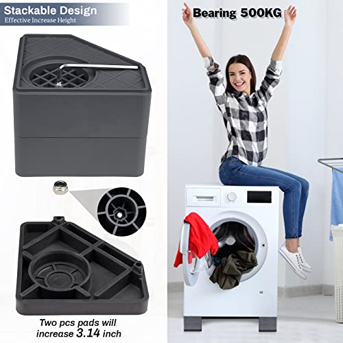 Actvty Anti Vibration Pads, Pedestal Base for Washer and Dryer, Washing Machine Foot Pads, Non Slip Shock and Noise Cancelling Machine Support Protects Pedestals - Thumbnail 5