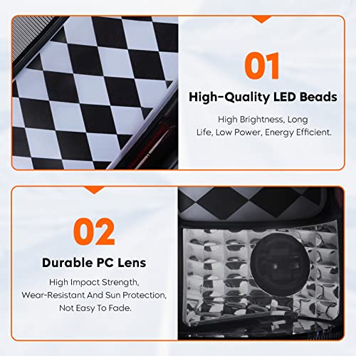 Tail Light + 3Rd Third Brake Lamp For Chevy Gmc C1500 C2500 Suburban 92-99, Cadillac Escalade 99-00, Tahoe 95-99 Yukon 92-99 Rear Led Taillight Assembly #TOP4