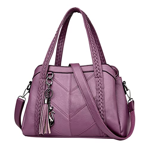 Sac de shopping pour femme - Sac à main - Taille moyenne - Bleu clair - Marron - Petit sac à main en cuir - Beige - Petit business - Grande école