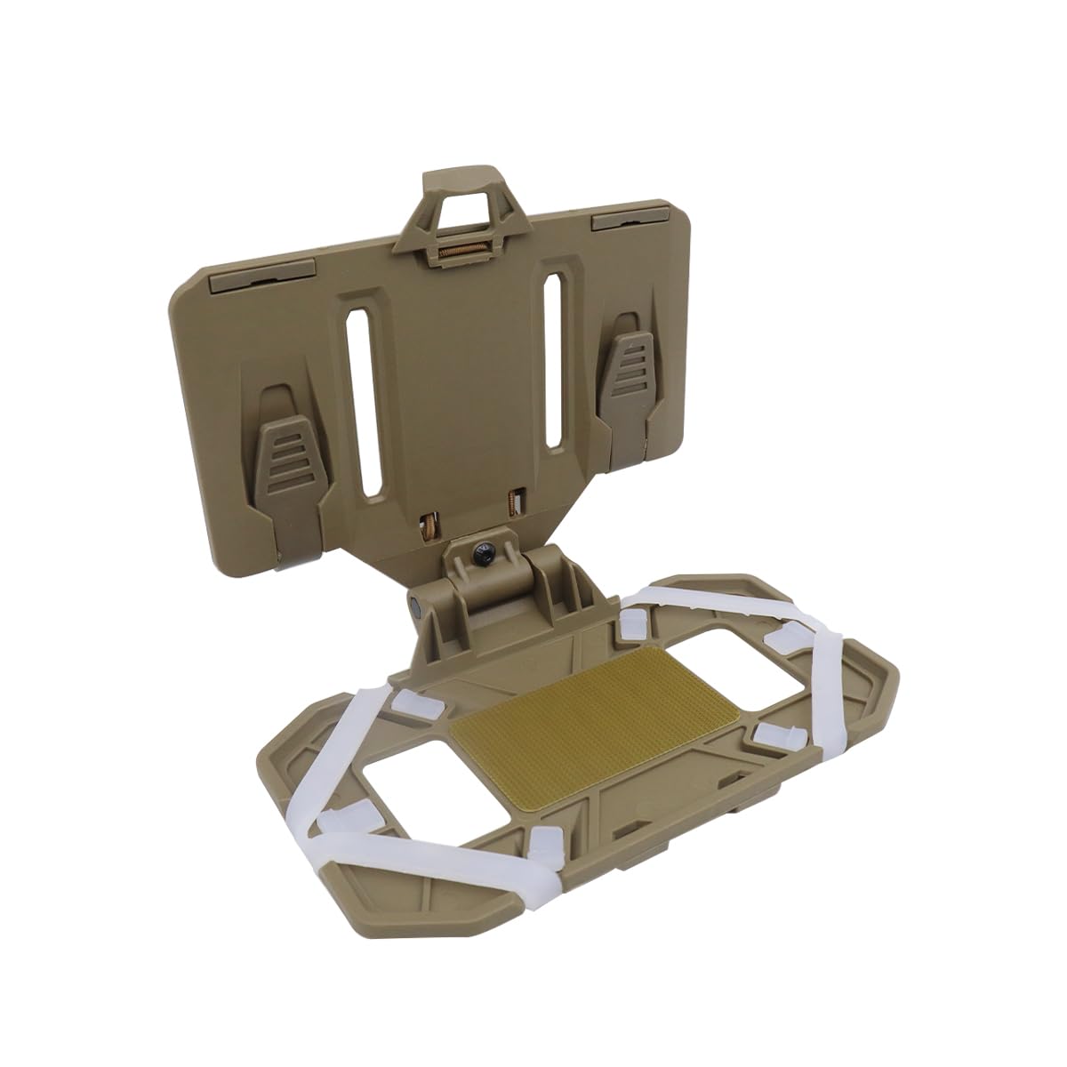 Ubric Supporto per cellulare da gilet, pannello di navigazione pieghevole da appendere, supporto per cellulare da petto a sgancio rapido (kaki)