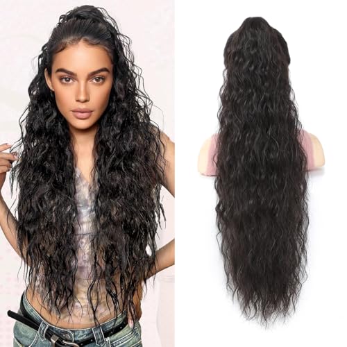 Claw Clip Ponytail Extension 30Inch Black Brown Pony Tails Hair Extensions Long Curly Synthetic Hairpieces for Women