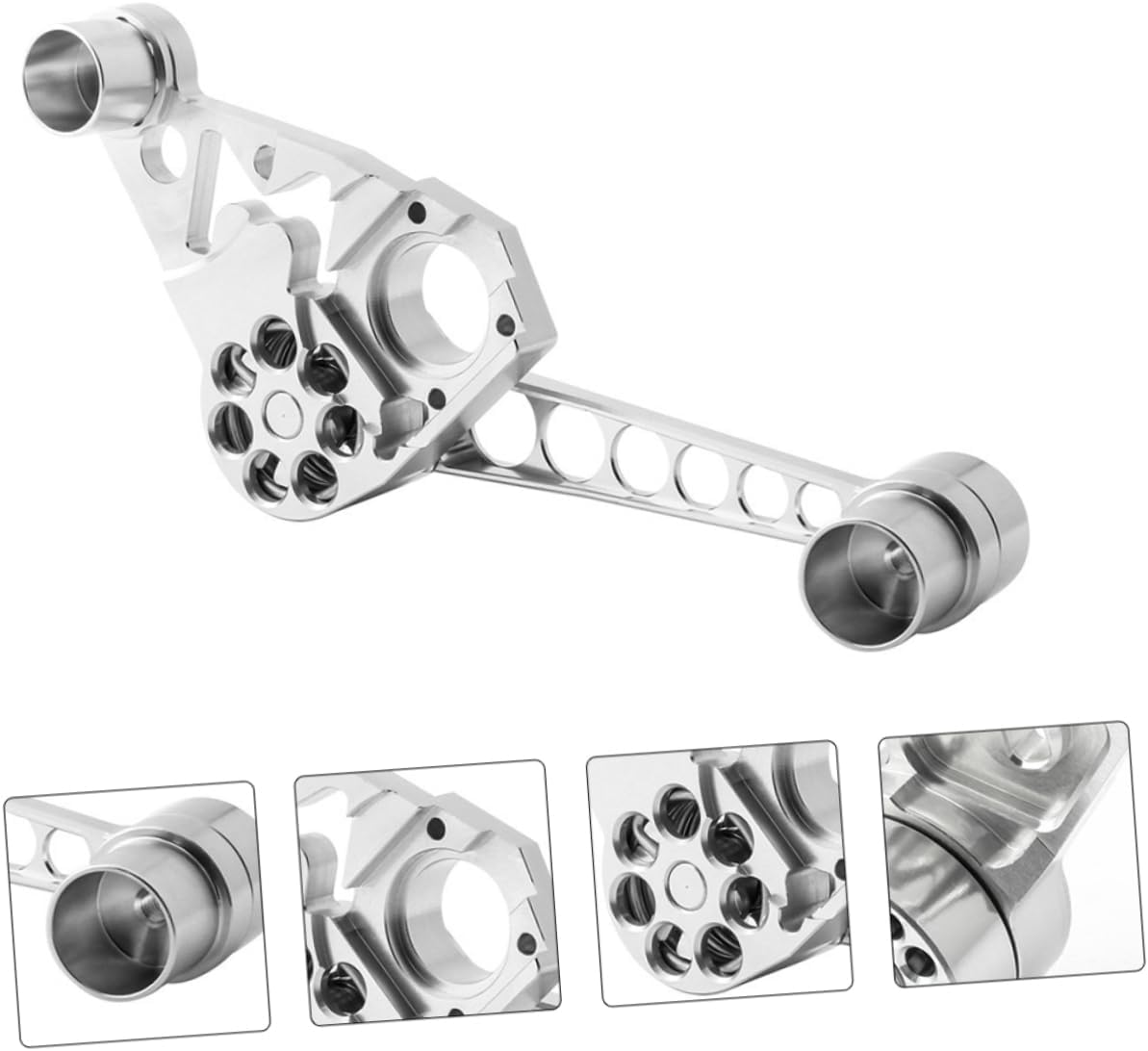 Happyyami 1pc CNC Aluminum Alloy Chain Tensioner Bracket for Folding Bike Lightweight and Easy to Install Outdoor Bike Accessory Silver