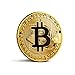 Pièce Bitcoin cryptomonnaie de Collection, Physique, plaquée Or 24 carats, avec étui de Protection, 4 cm