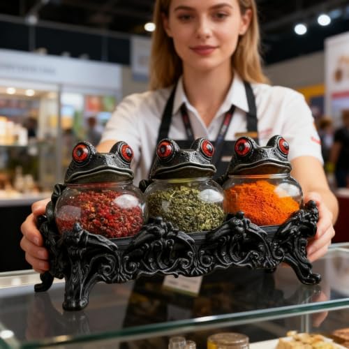 Frascos de vidrio para condimentos y bote de azúcar gótico para gabinete de cocina o apartamento 3