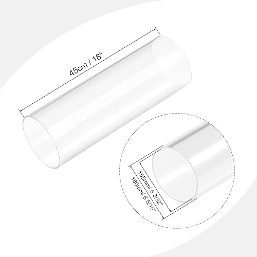 Miniatura 2 de MECCANIXITY Tubo acrílico transparente rígido redondo tubo 155 mm (6 ") ID 160 mm (6.3 ") OD 18" para lámparas y linternas, sistema de refrigeración