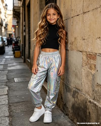 Image of SANGTREE Girls' 2 Piece Outfits T-Shirt and Drawstring Cargo Jogger Pants Clothing Set, 4-14 Years