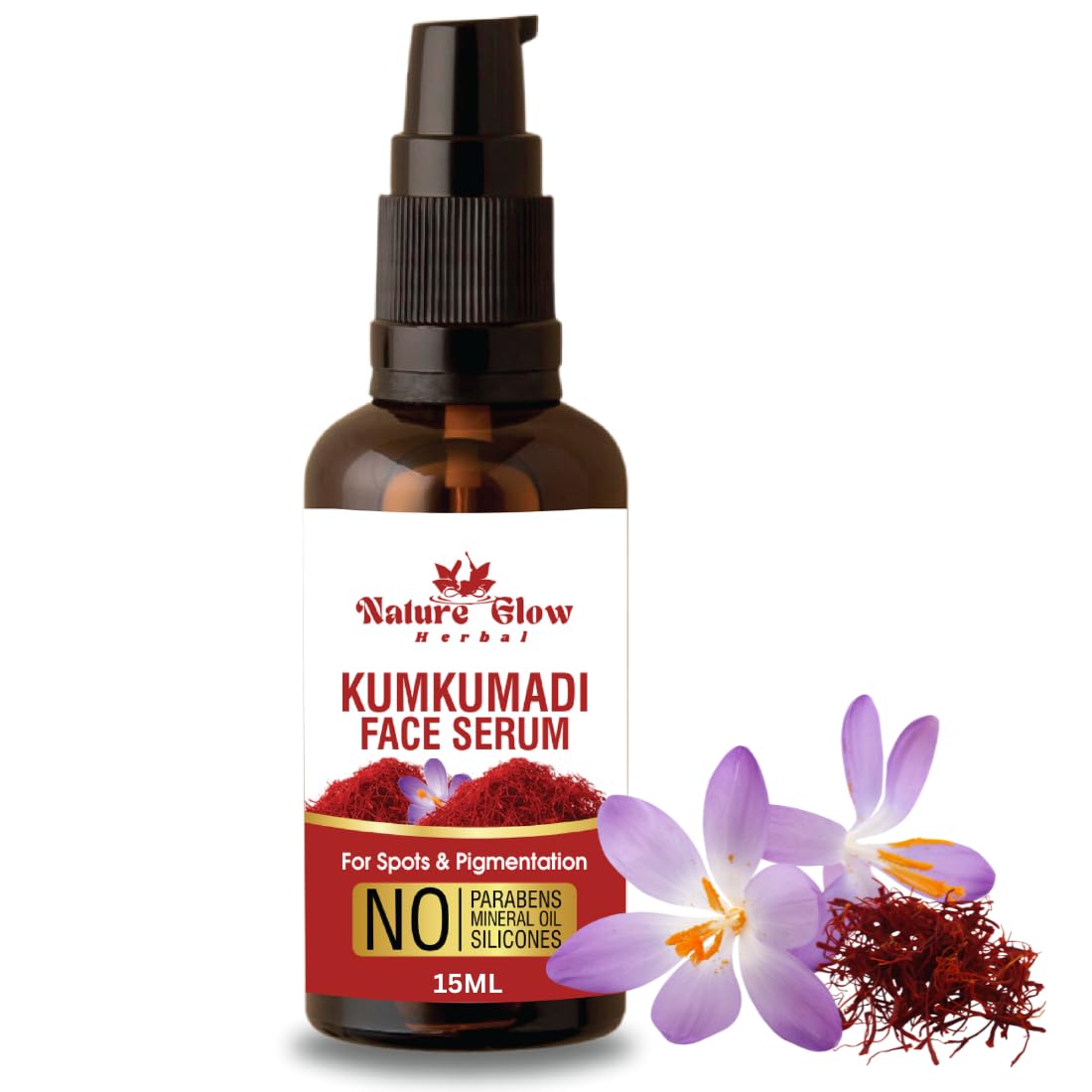 Glow Kumkumadi Face Serum - Radiant Skin Elixir with Pure Saffron Botanicals for a Natural Glow |Skin Whitening, Dark Spots & Nourishes Skin- Pack Of 1 (15 ml)