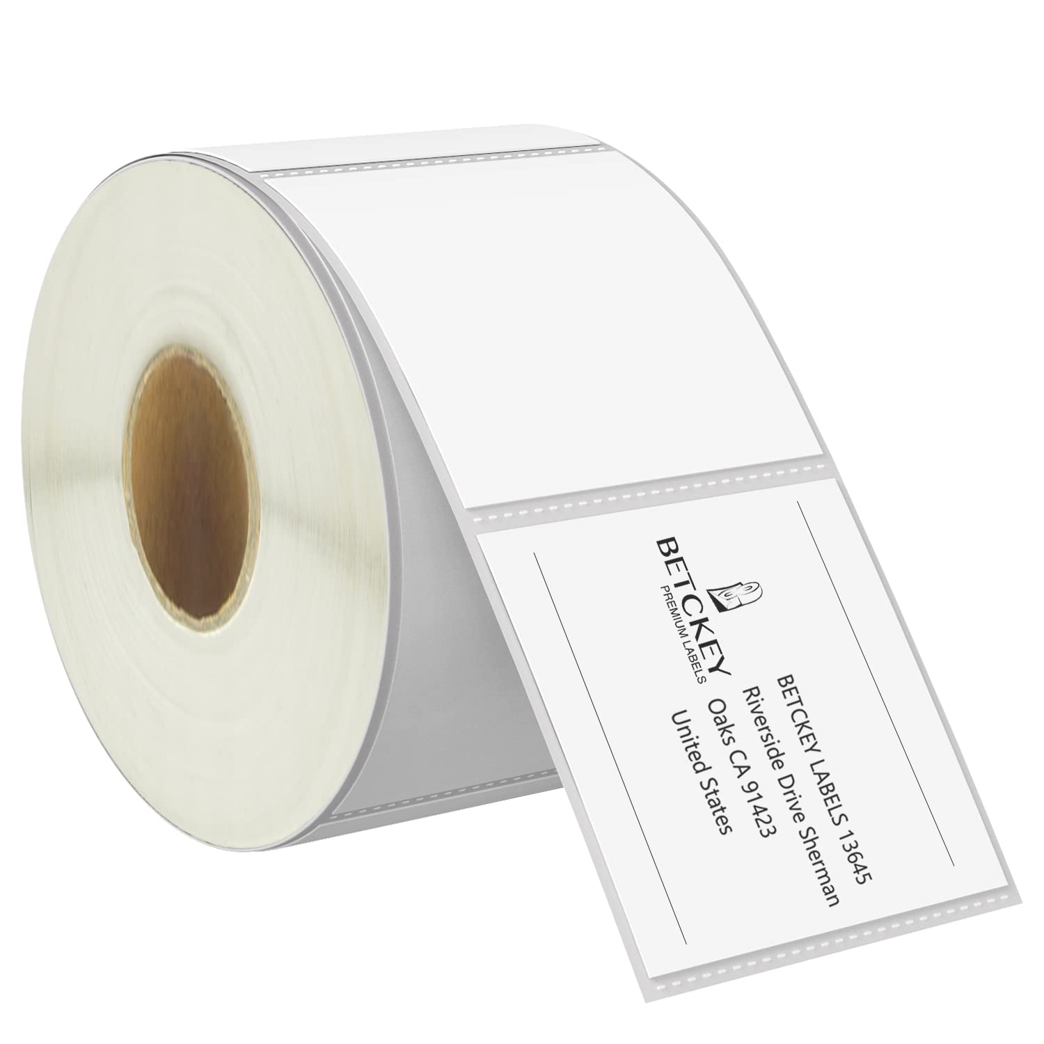 BETCKEY - 1 Rolek Etykiety Termiczne, 50 x 38mm(2 x 1.5"), 1000 Etykiety Samoprzylepne Kompatybilny z Drukarką Etykiet Zebra, Klej Premium & Perforowane