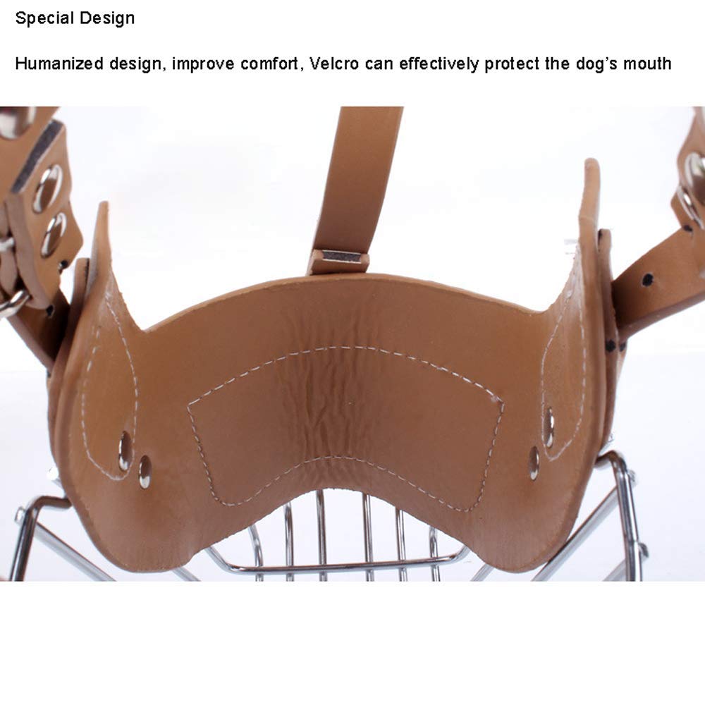 Bozal para Perros, Bozal de Metal Ajustable for morder: Protector bucal Seguro for Perros pequeños, medianos y Grandes