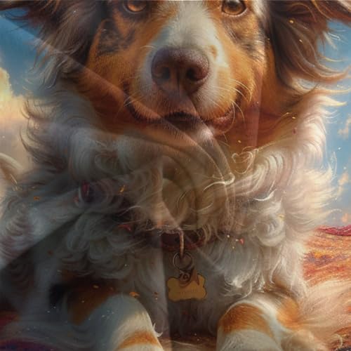 Housse de couette anti-plis imprimé chien 3D microfibre - 7