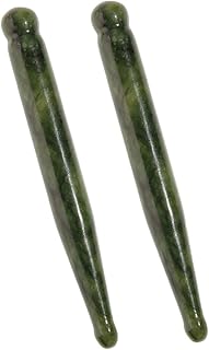 2 Pcs Gua Sha Jade Massage Stick for Face and Eyes Acupressure Tools for Deep Tissue Massage Stimulates Circulation Relieves Eye Fatigue and Tension Spa-like Relaxation Home