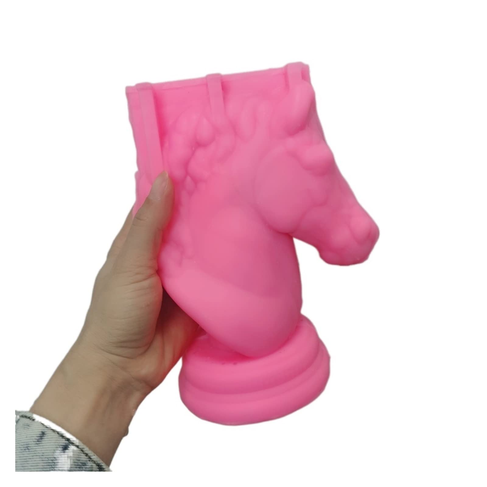 YZACK Resin Mold Horse Head Statue Candle Silicone Mold Bust Riding Sculpture Art Figurine Animal Poney Candle Mould for Candle Making