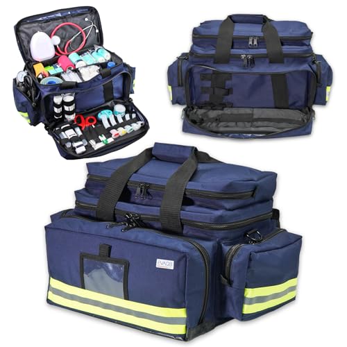 Oh! Sac à bandoulière avec Pochettes Bleu Taille M