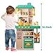 Kids Kitchen Play Set，Interactive Kids Kitchen Play Set with 50Pcs of Pretend Kitchen Toys，Realistic Sound Effects，and Simulated Functionality - Suitable for Toddlers Aged 3-5 Years (Green)