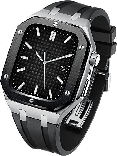 Bracelet silicone pour iWatch S6 44 mm avec kit coque acier style