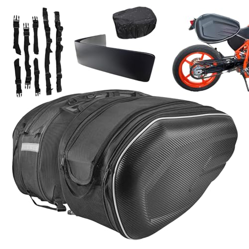 Porte-bagages latéral extensible pour sacoches de moto en cuir PU - Solution voyage