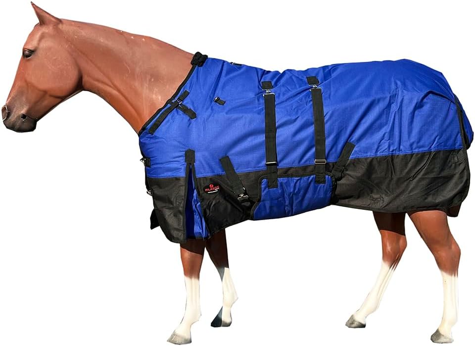 HILASON 600D Winter Waterproof Poly Horse Blanket Belly Wrap | Turnout Blankets for Horses