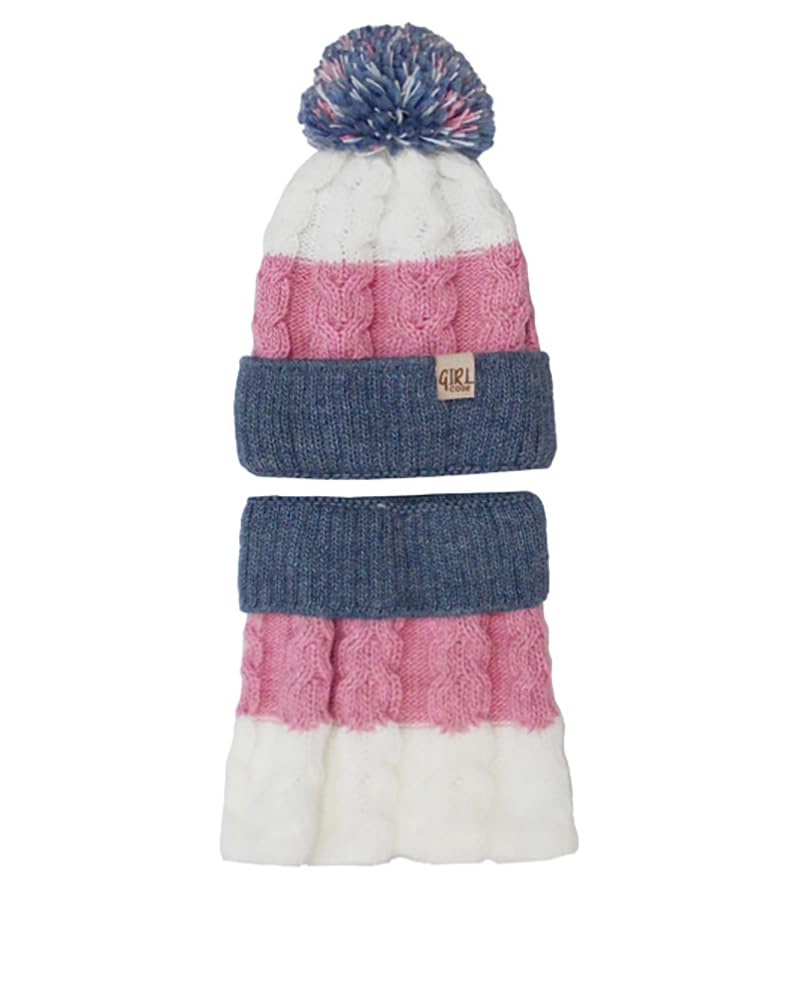 Gorro de invierno para niña con bufanda de invierno, tallas 52-54