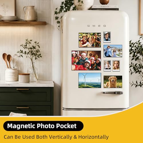 NOBEFY 20 Pack Magnetic Picture Frames for Refrigerator 4x6 Inch, Magnetic Photo Frames Reusable, Magnetic Frame Refrigerator Magnets For Pictures Locker Wall Cabinet