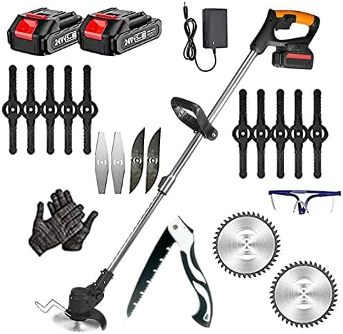 Weed Wacker Battery Grass Trimmer Cordless Grass Trimmer ElectricWeed Wacker Household Cordless Weeder Portable Garden Pruning Tool Head can be Rotated 90° Weed Eater