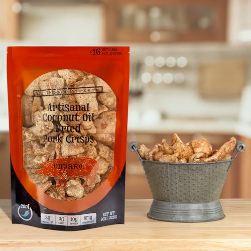 Ol' Uncle Porkers Keto-Friendly Pork Rinds Fried in Coconut Oil, 8 oz Bags, (Cinnamon Churro Flavor, Pack of 1) - image 8