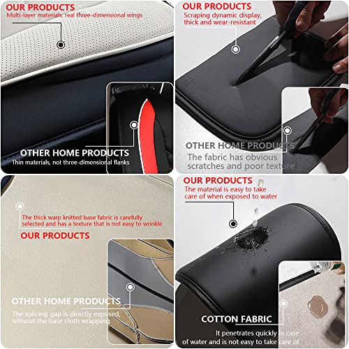 Iceleather Car Seat Covers,Waterproof Soft Breathable Pu Leather Seat Cover With Storage Pockets,Fits 95% Of Vehicles(Gray&White,Full Set) #TOP5