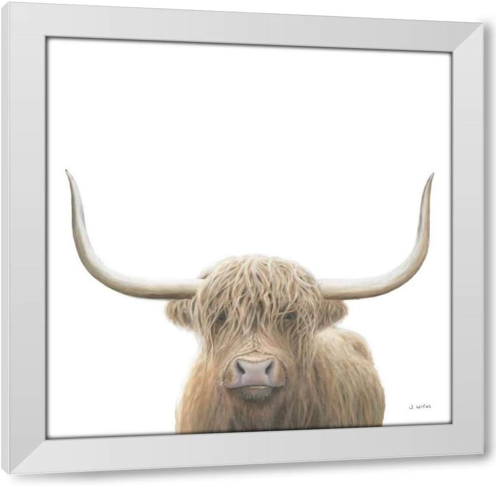 ArtDirect - Wiens, James 15x15 Black Modern Framed Art Print Titled: Highland Cow Sepia Sq
