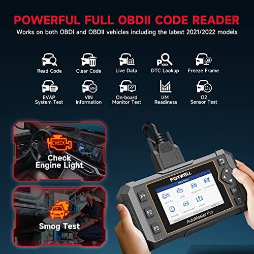 Foxwell Nt614 Elite Obd2 Scanner Diagnostic Tool- Car Diagnostic Scanner Abs Srs Transmission Check Engine Code Reader Airbag Scan Tool & Epb Oil Light Reset Tool, Auto Scanner Live Data #TOP3