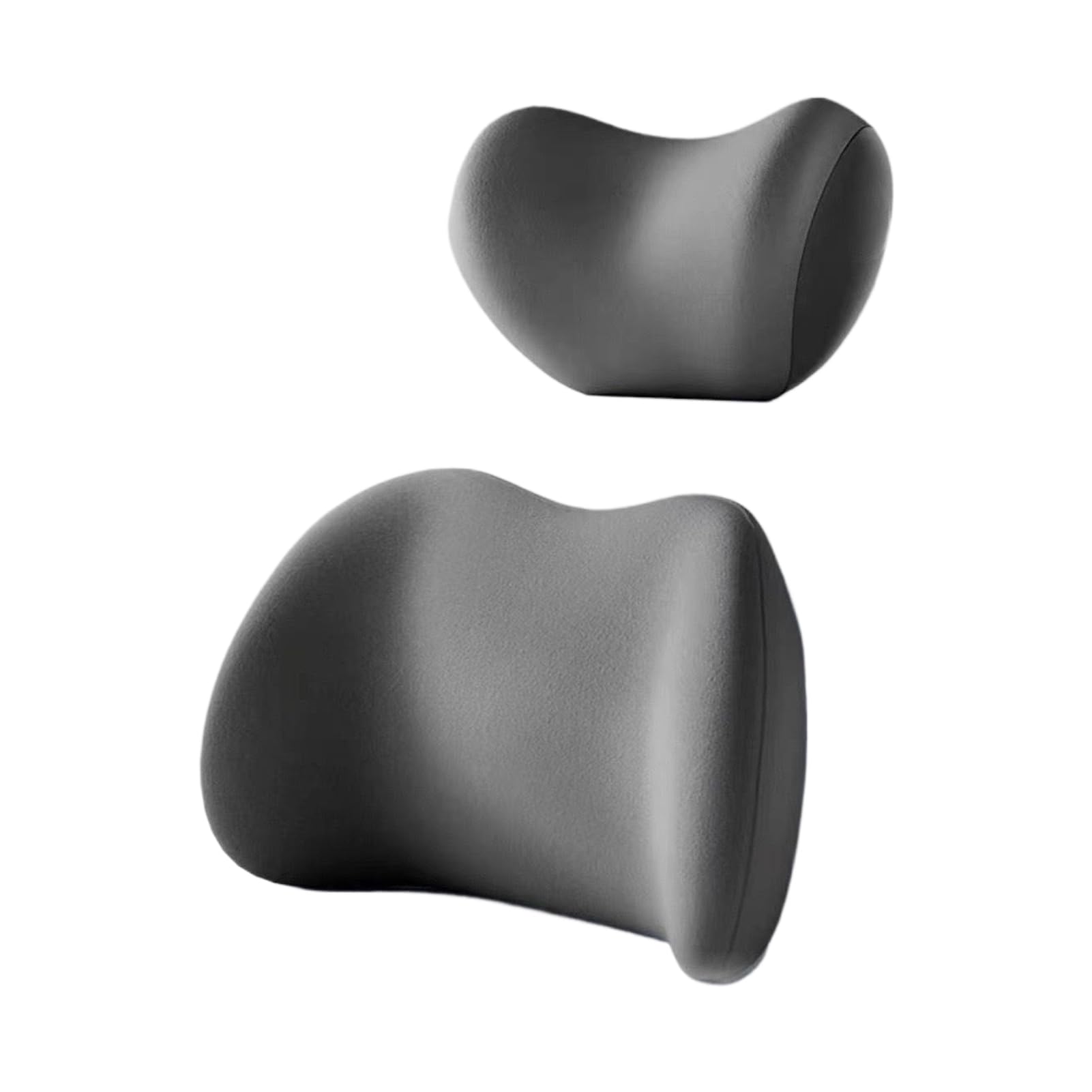 AUYXSSZ 2piece Comfort Car Headrest And Lumbar Support Cushion Car Lumbar Support For Driving Seat Headrest Pillow, Grey, 40 * 15 * 27CM