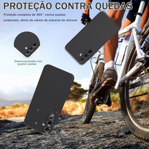 Genérico Capa de Silicone Líquido para Samsung Galaxy A55 5G, Proteção Completa Fina e Antiderrapant
