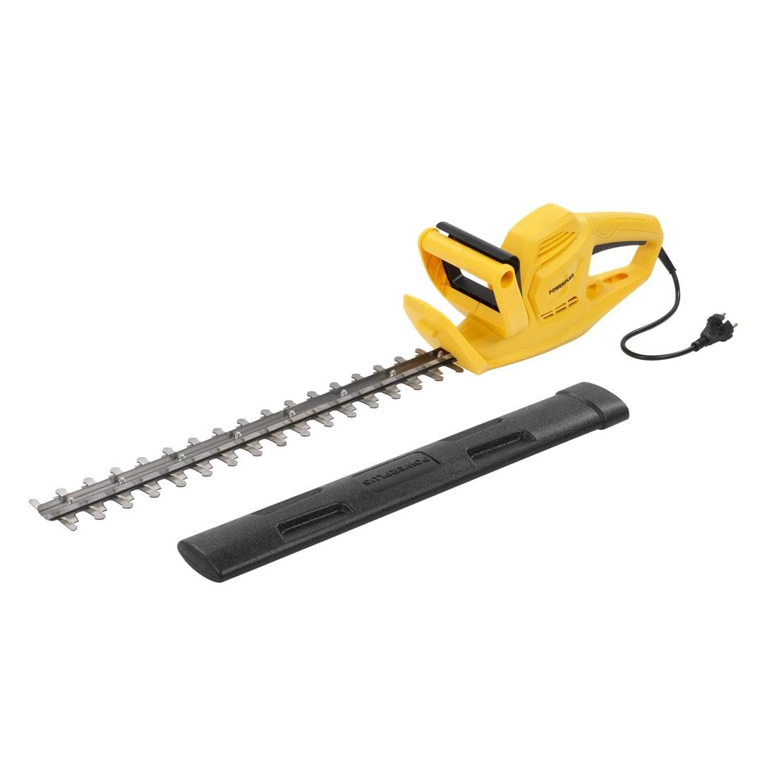 Powerplus POWEG20071 Cortasetos eléctrico - Cortasetos eléctrico de 500 W, cuchilla de 550 mm y 20 mm de distancia de corte, herramienta de jardín para recortar arbustos, setos y plantas