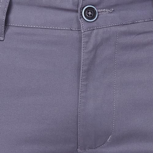 Image of Parx Low Rise Tapered Fit Cotton Blend Solid Pattern Flat Front Casual Trouser