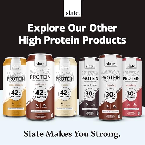 Image of Slate Milk - High Protein Iced Coffee - Cinnamon Swirl Latte - 175mg Caffeine, Lactose Free Energy - 20g Protein, 1g Sugar, 100 Calories, 2g Net Carbs, No Sugar Added - Protein Coffee - 11 fl oz, 12 Cans