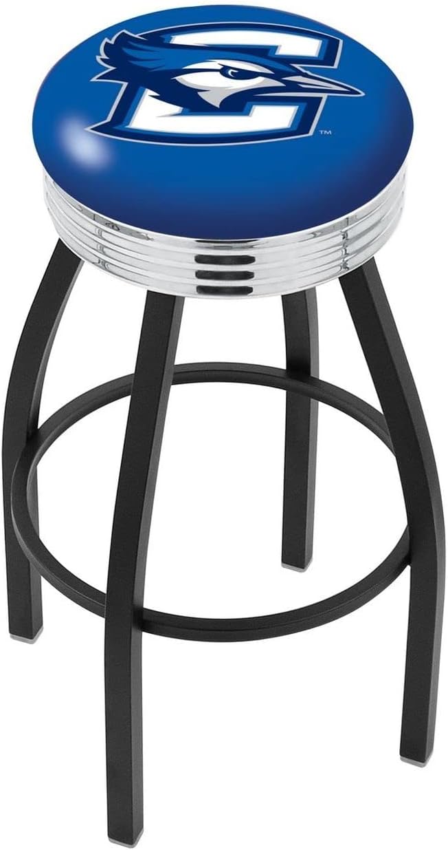 L8B3C Creighton 25" Swivel Counter Stool with a Black Wrinkle and Chrome Finish