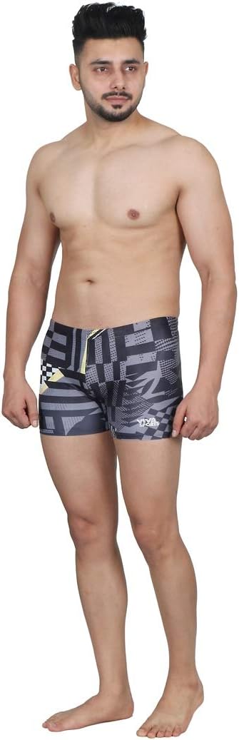 Viva Sports VST-004-M Nylon Swimming Trunks, Medium (Grey-Black)