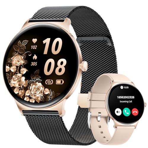 BENYAR SMART 2025 Smartwatch Damen mit Telefonfunktion, 1,43' AMOLED Display Smart Watch, IP68 Wasserdicht 120+ Sportmodi Fitnessuhr, SpO2/Herzfrequenz/Schlafmonitor für Andriod iOS