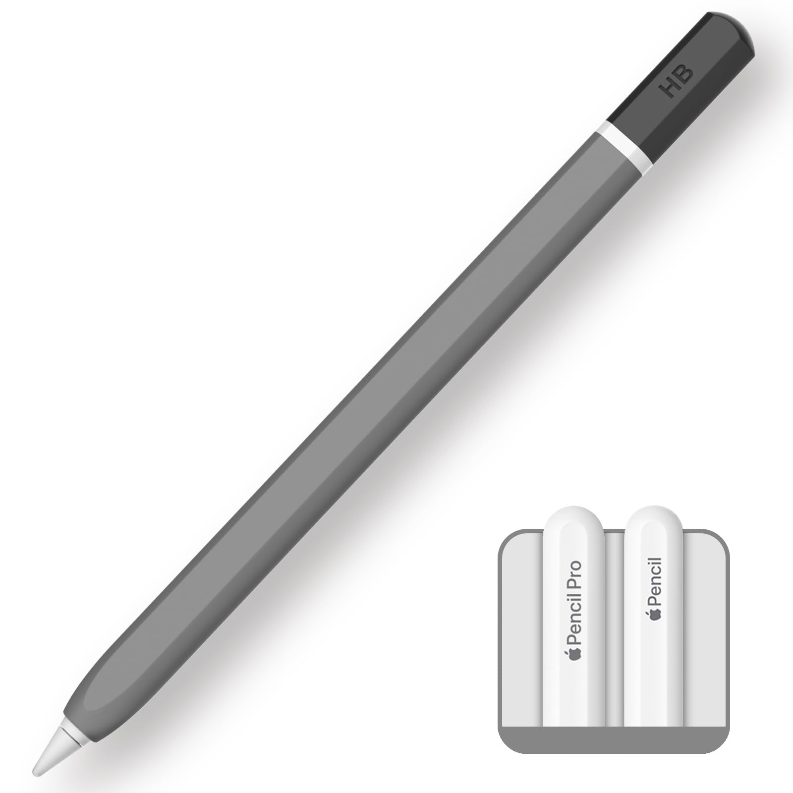 TRONWIN Apple Pencil Pro case,Classic Pencil Design Apple Pencil 2 /Pro Cover,Silicone Apple Pencil 2nd Generation case,Perfect Grip Apple Pencil Pro Sleeve (Grey)-image-36