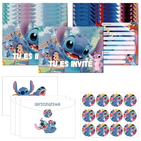 Gugatad 12 Cartes d'invitation,Version Française Enfant Cartes Invitations Cover