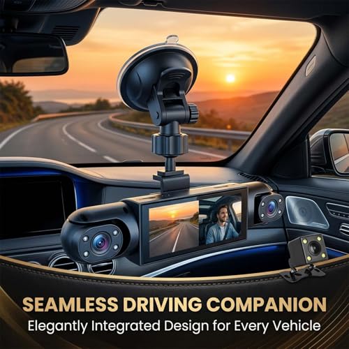 Image of Sakerplus Dash Cam Front and Rear Dash Camera for Cars, 4 Channel 360 Dash Cam with FHD 1080P Per Channel, G-Sensor Lock, SD Card, for Sedan SUV Truck Van (64, GB)