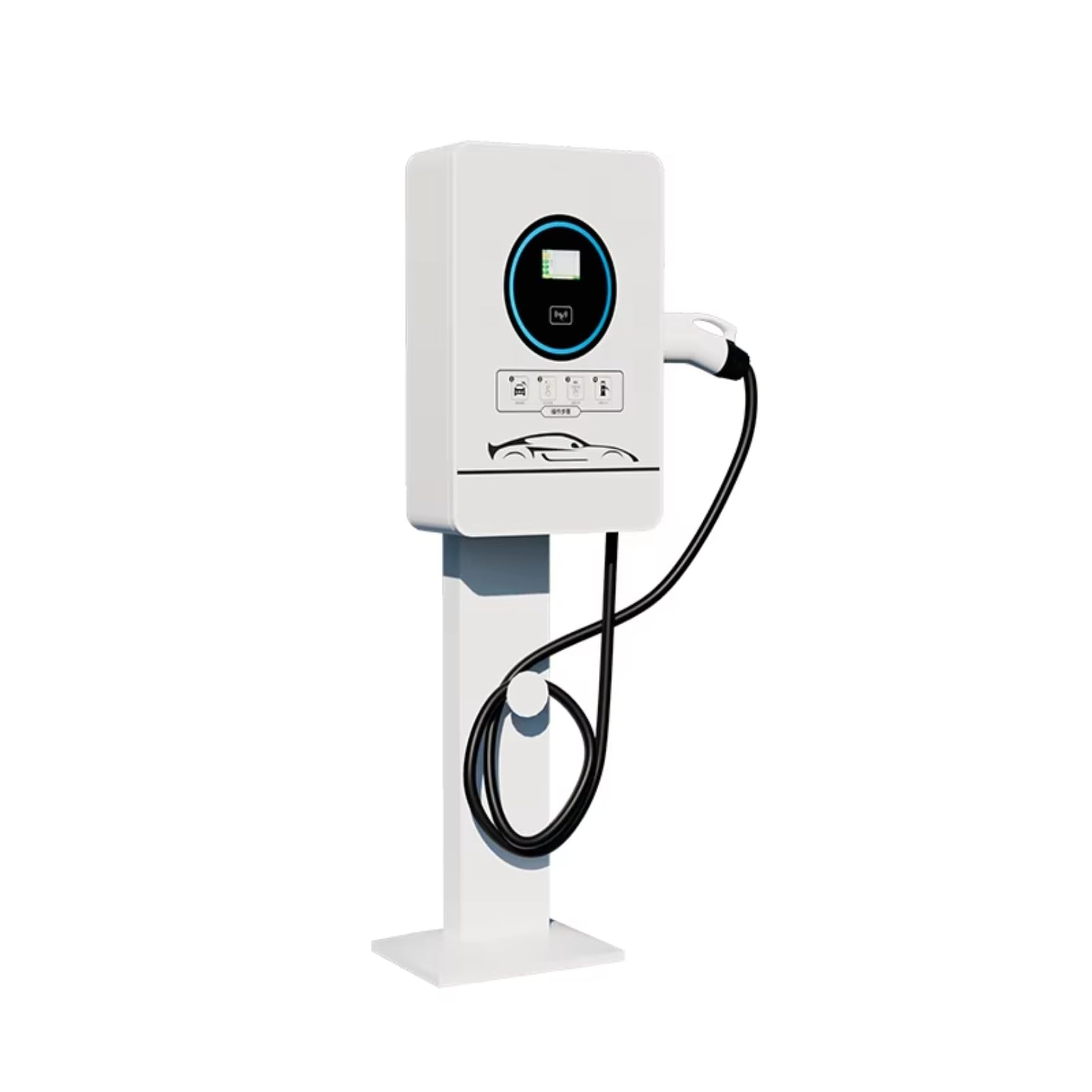 EV-Ladeinfrastruktur nicht vernetzter Offline-Spender für öffentliche Verkehrsmittel | Kommerzielle Bodenmontage-Standladestapel mit RFID-Zugangskontrolle. Level 3 DC Netzteil für Fleet Depot